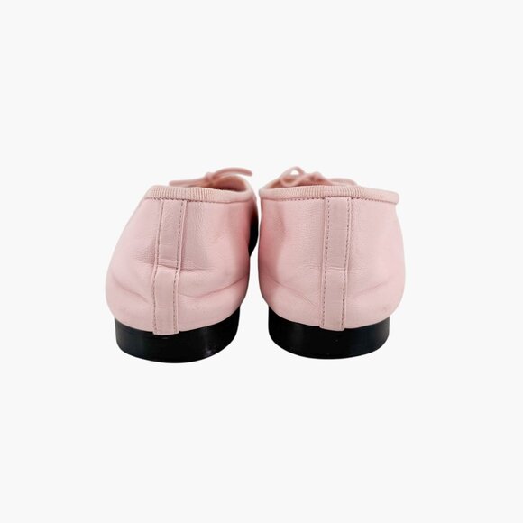 Chanel CC Cap Toe Ballet Flats Size 40 C US 9-9.5 Pink Black Two Tone Logo Bow - Picture 6 of 15